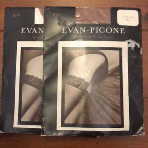 NWT vintage Evan-Picone nylon teddy hose thigh highs. 2 pairs size small
